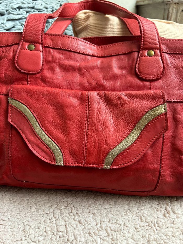 Sac en cuir épais pièces - photo numéro 2