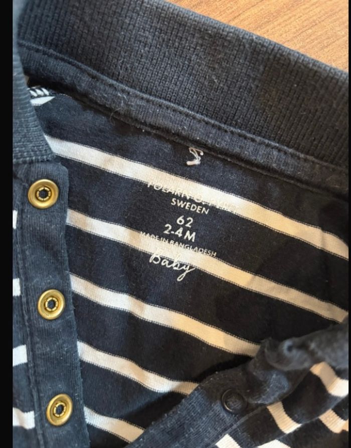 Body  bébé garçon 9 mois   Rayé bleu marine e blanc - photo numéro 5