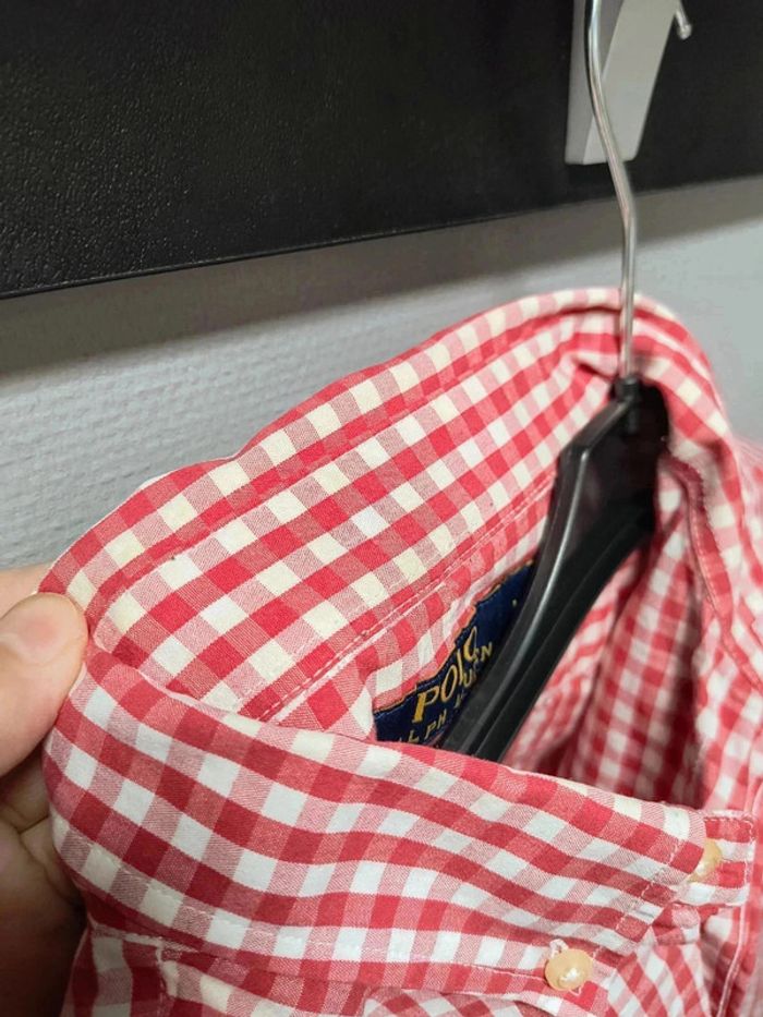 Chemise vintage Ralph Lauren à carreaux rouges – Slim Fit – Taille L – Style Y2K & Old Money - photo numéro 2
