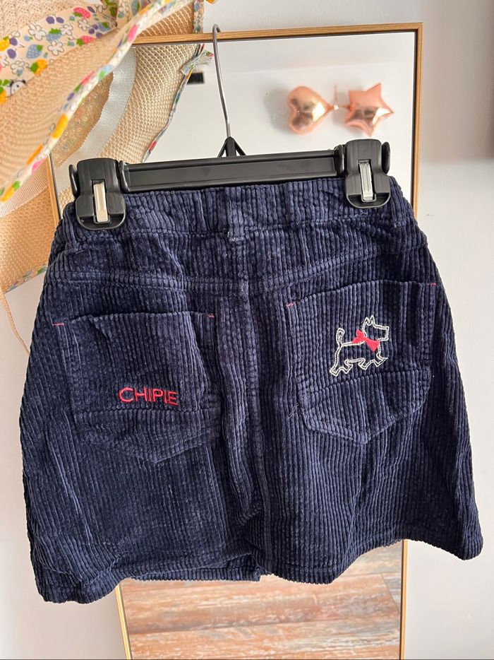 Taille 12 ans jupe okaidi en velours marine - photo numéro 2