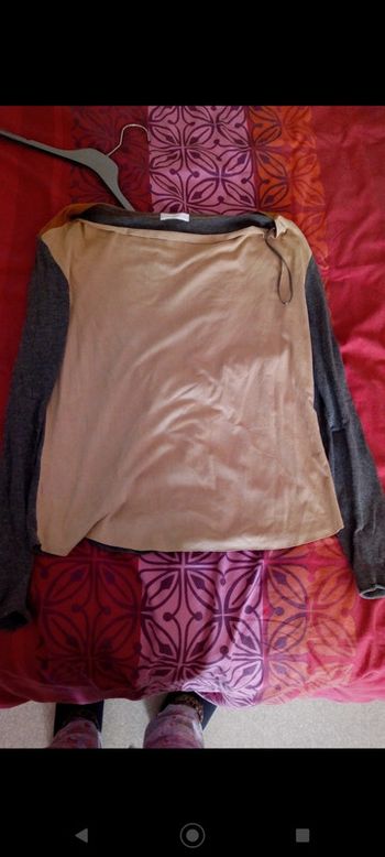 Tee-shirt bimatiere dont effet daim Promod