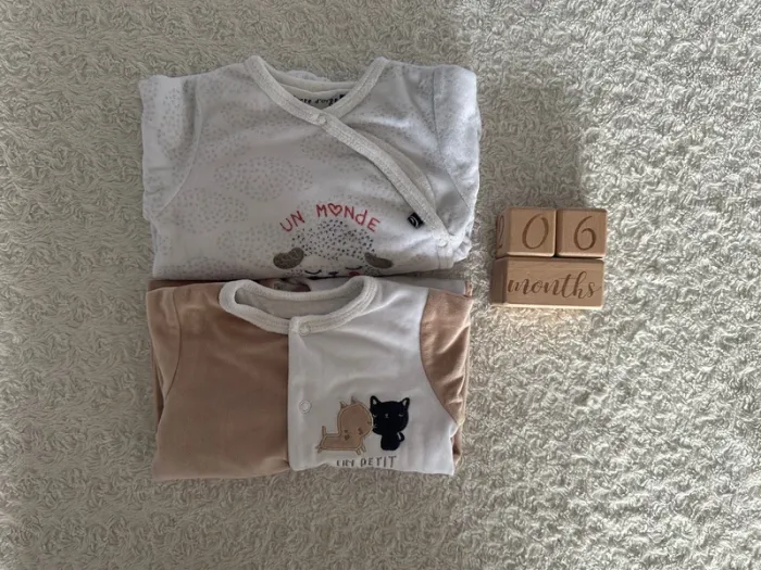 Lot de 2 pyjamas sucre d’orge 6 mois - photo numéro 8