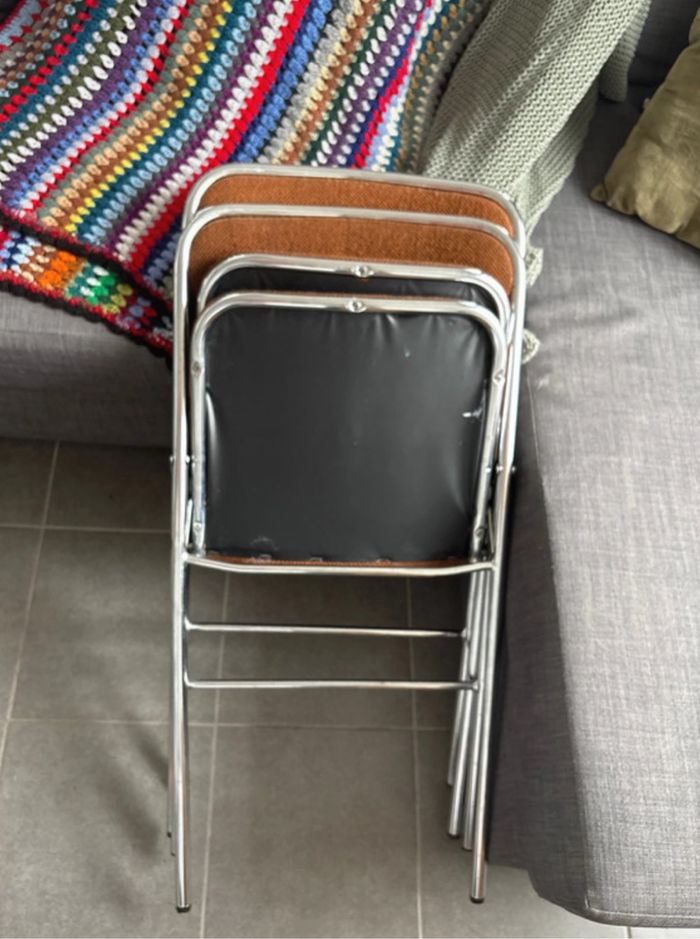 Lot de 2 chaises pliantes Souvignet vintage des années 70 - photo numéro 6