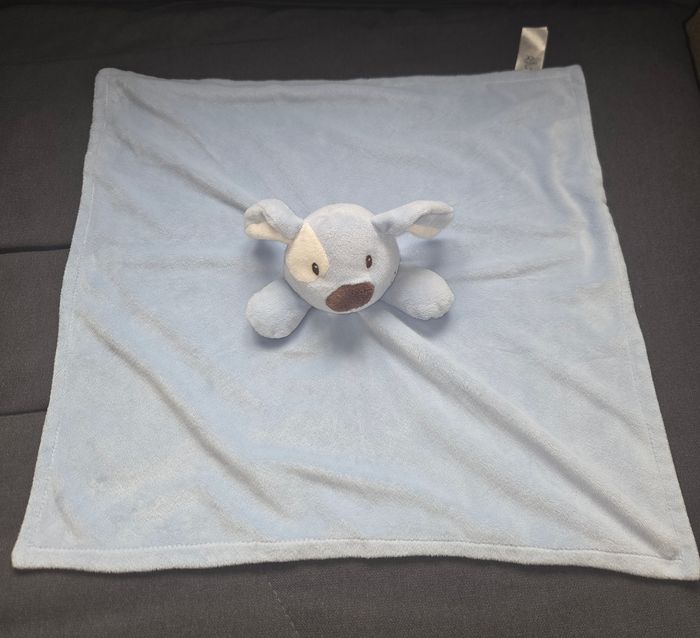 Grand doudou chien carré plat bleu - Primark Early Days