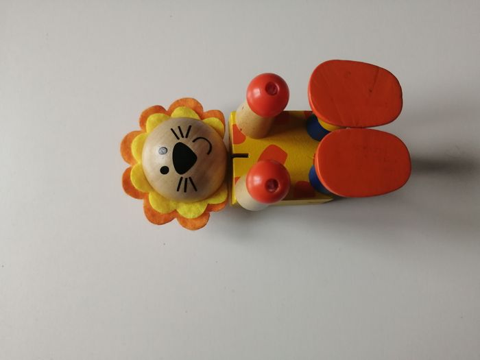 figurine lion en bois articulé - photo numéro 5