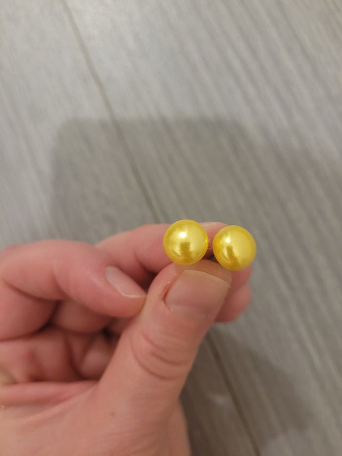 Paire de boucles-d'oreilles fantaisie Jaune🌟 - photo numéro 2