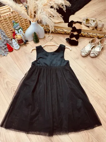 Taille 7 ans robe Noël fille Vertbaudet noir * velours tulle * 🎄