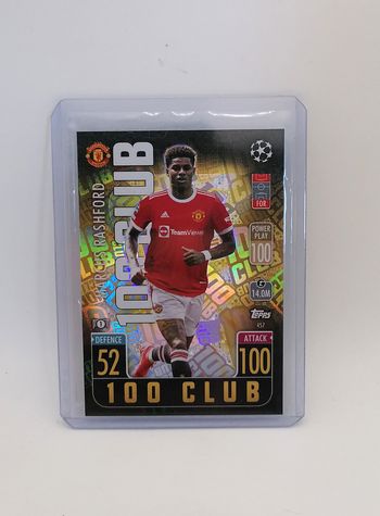 Carte Match Attax 2021-22 Marcus Rashford 100 Club.