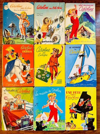 Lot de 9 Grands albums hachette vintage Caroline années 60 livres bd anciens