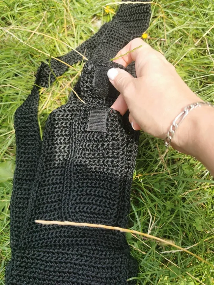 Sac bandoulières crochet noir - photo numéro 2