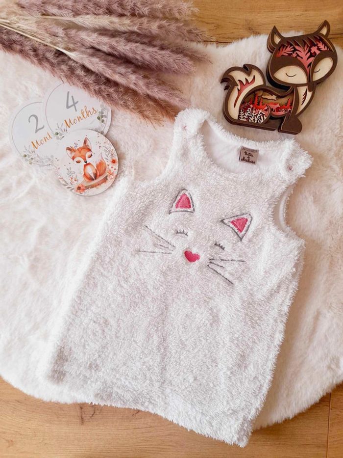 Robe en pilou chat 24 mois
