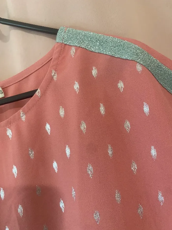 Blouse rose argente - photo numéro 4
