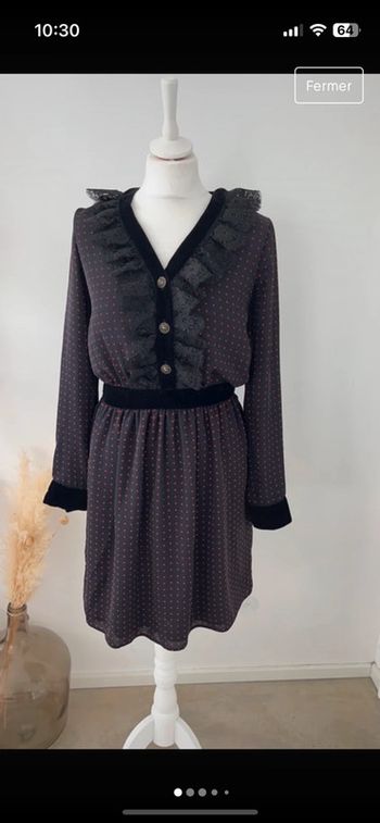 Robe velours à pois The Kooples XS neuve
