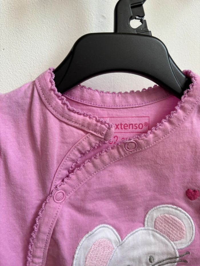 Pyjama été rose souris In Extenso 3 mois - photo numéro 3