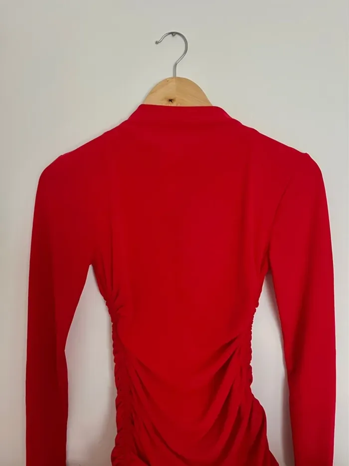 robe zara rouge - photo numéro 2