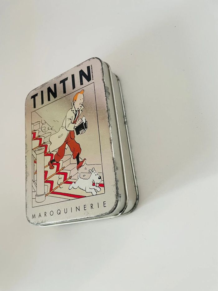 Boîte Tintin en métal vintage - photo numéro 3
