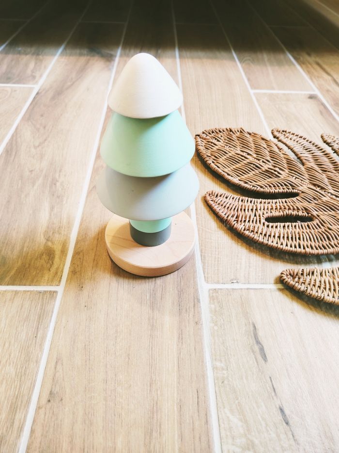 🌲Pyramide/tour sapin à empiler en bois