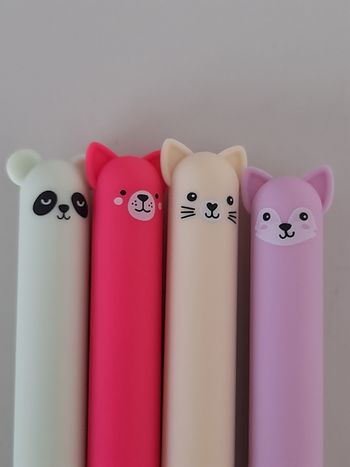 Stylos gel effaçables kawaii animaux
