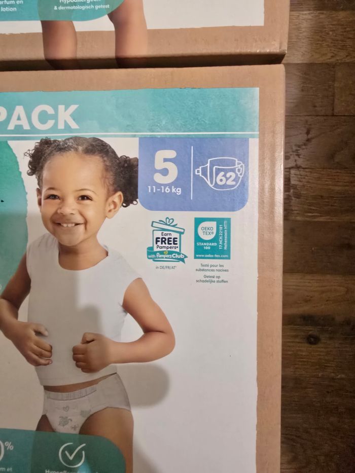 🌟 Pampers harmonie 2x62 couches Taille 5 (11 - 16 kg) 🌟 - photo numéro 2