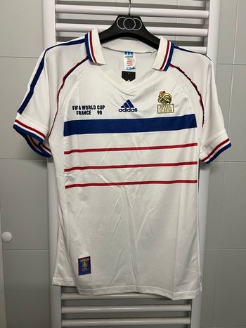 Maillot Équipe de France de football 1998 - Coupe du Monde - Adidas - Blanc rétro - Collector