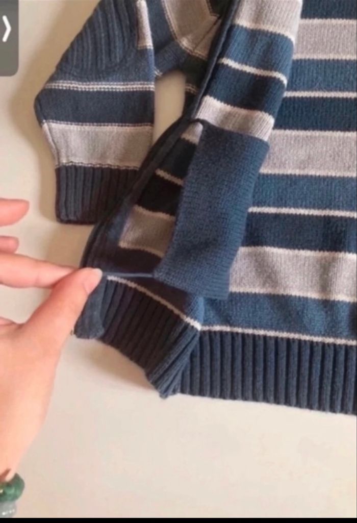 Gilet zippé BON ÉTAT pour garçon taille 3 ans couleurs gris et bleu marine - photo numéro 5