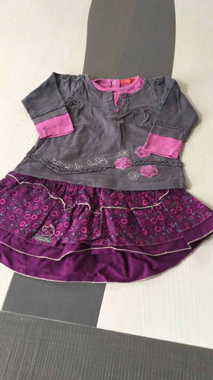 Tee shirt gris romantic Baby 9m Tissaia - photo numéro 5