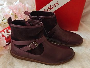 Bottes Bottines Cuir Zip Kickers T37