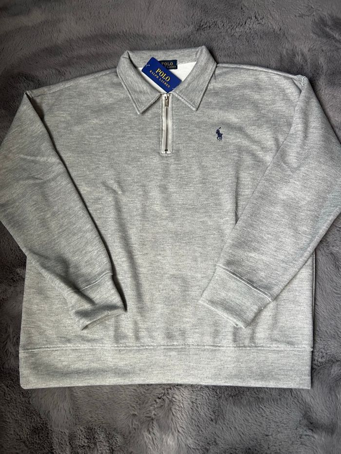 Pull à demi zip Ralph Lauren gris - photo numéro 2