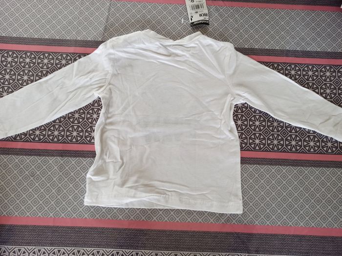 T-shirt blanc manche longue 12 mois - photo numéro 2