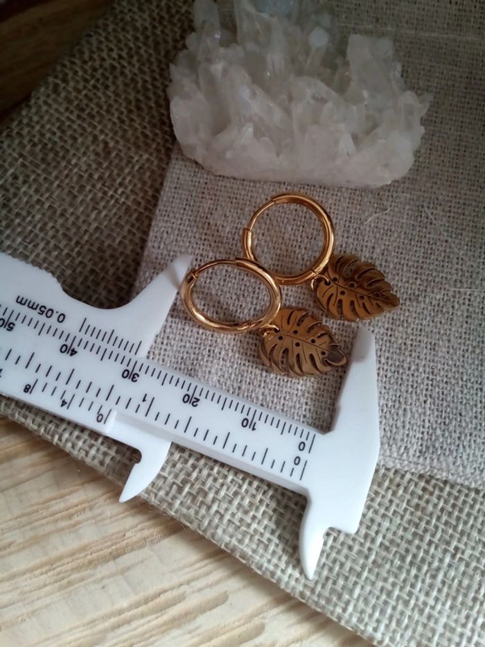 Boucles d'oreilles feuilles bohèmes - photo numéro 2