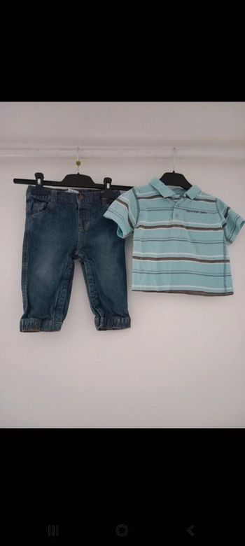 Ensemble jean et tshirt manches courtes taille 12mois