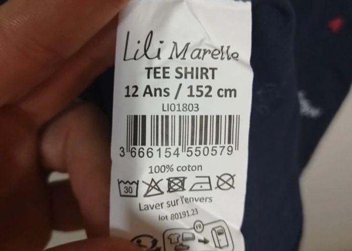 tee-shirt LOVE taille 12 ans - lili marelle - photo numéro 5