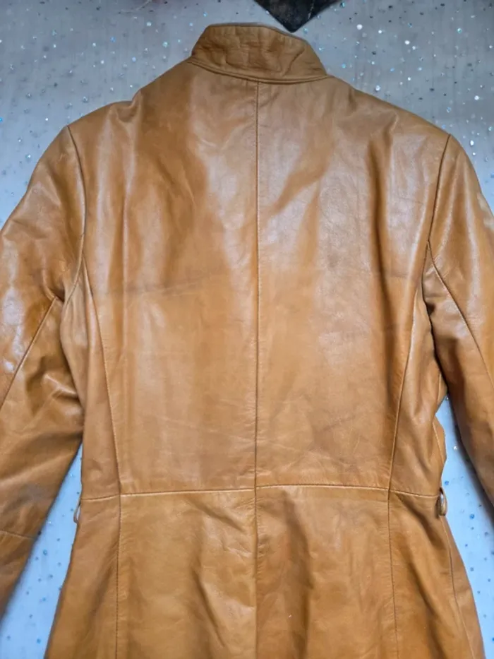 Veste en cuir de Vachette Camel taille 2 fabriquée en France🇨🇵 - photo numéro 15