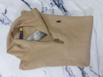 Pull half zip Ralph Lauren - Taille L - Couleur marron logo brodé noir - Neuf