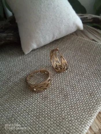 Créoles filigranées en acier inoxydable doré