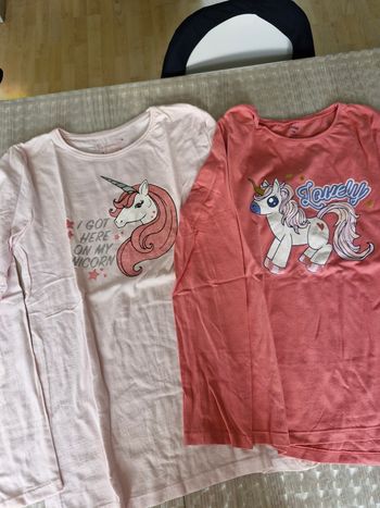 2 T-shirt manche longue fille