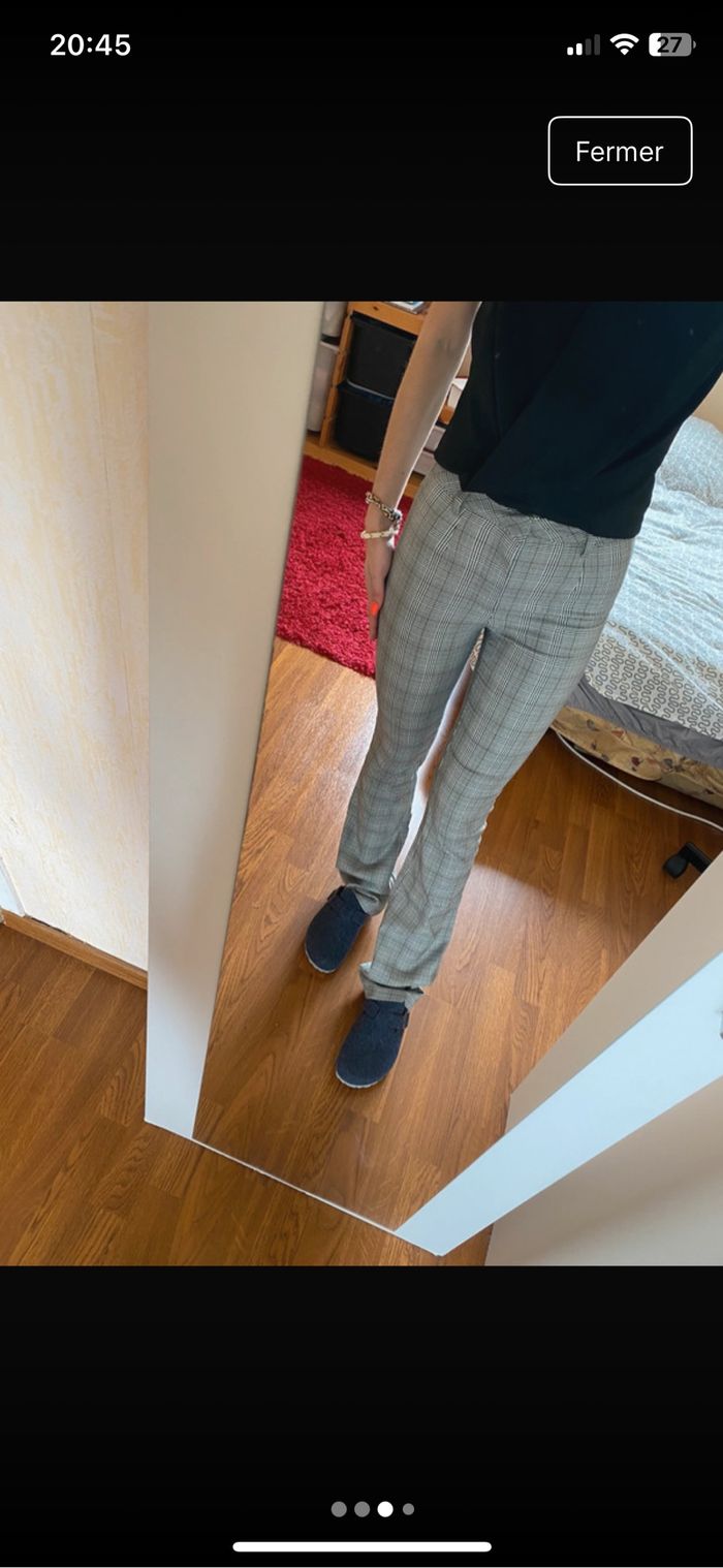 Pantalon tailleur à carreaux Bershka - photo numéro 3