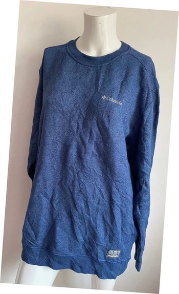 Pull sweat Columbia bleu col rond taille L brodé