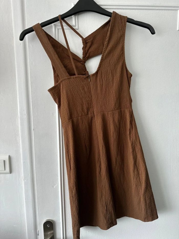 Robe courte sans manches asymétrique avec ouvertures marron taille S Pull & Bear - photo numéro 4