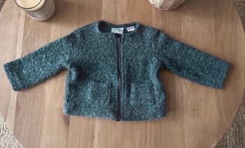 Veste gilet chaud gris Zara fille 6/9 mois