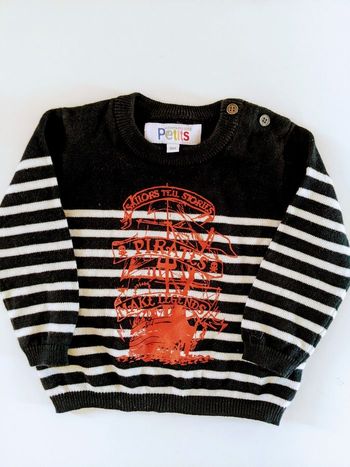 Pull rayé marinière laine La Compagnie des Petits 6 mois 68 cm neuf mixte