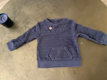 Pull en éponge style marinière 12 mois