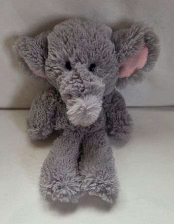 Doudou peluche Éléphant Choubis gris et rose 25 cm - Histoire d'ours 