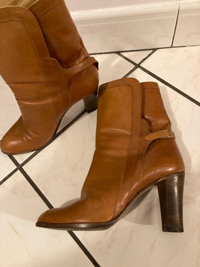 Boots camel en cuir taille 38 made in italy - photo numéro 2