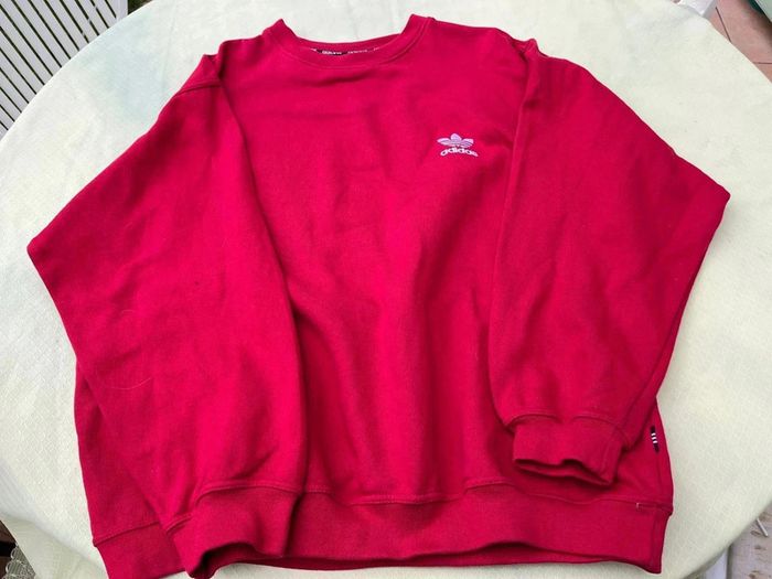 Pull rouge vintage Adidas taille M/L rouge