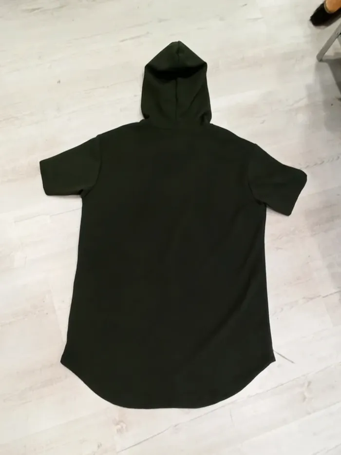 Tee shirt kaki uni capuche homme xxl - photo numéro 3