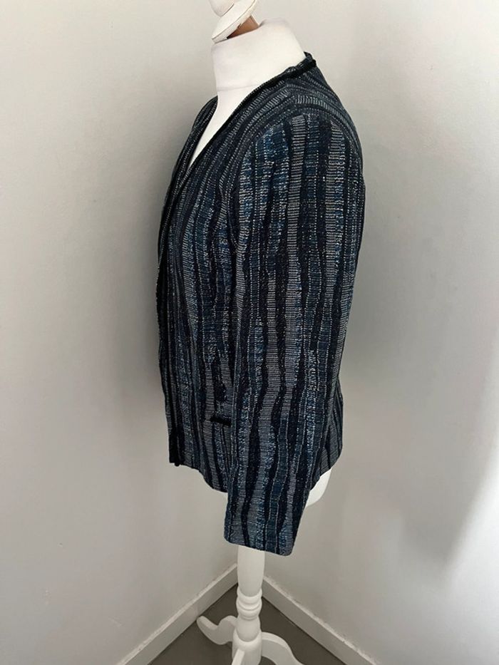 Veste rayée bleu gris ikks M - photo numéro 4