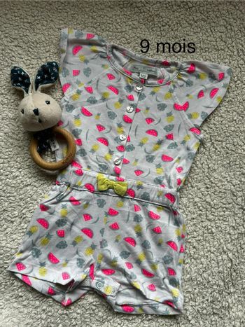 Combi short fille 9 mois