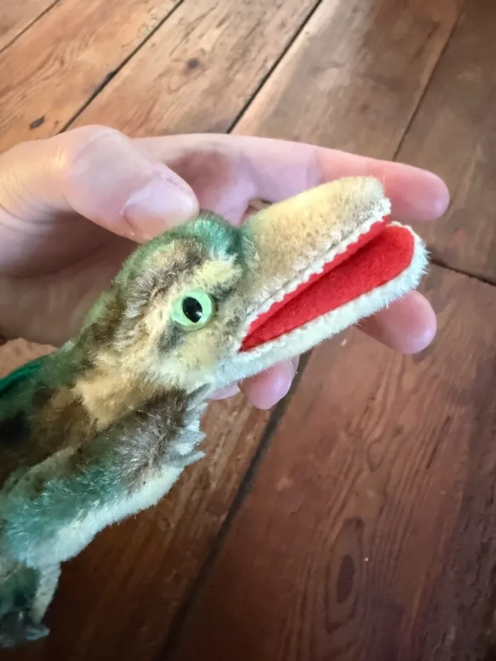 Peluche très ancienne crocodile Gaty Steiff 33cm alligator vert collection - photo numéro 8