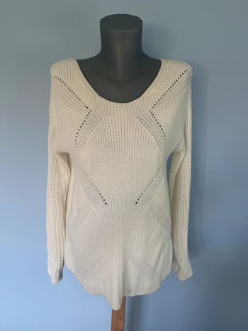 Pull maille blanc Comptoir des Cotonniers – Taille XL – Partiellement transparent & léger